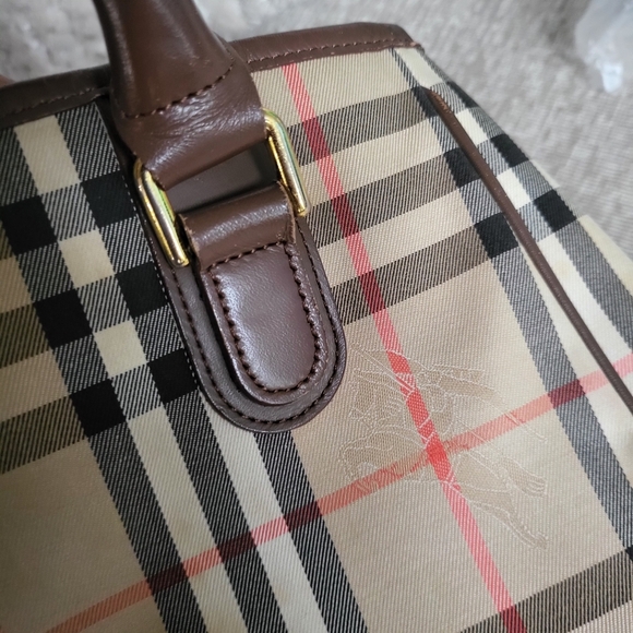 Burberry Nova Check Shadow Horse Handbag Brown Leather Canvas - Picture 11 of 12